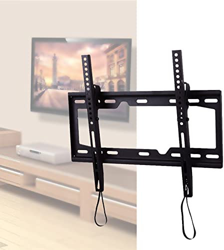 Supporto da parete per TV inclinabile a basso profilo per la maggior parte dei televisori LED LCD OLED al plasma a schermo piatto curvo da 26-55 pollici, inclinazione di 15 gradi per antiriflesso, VE