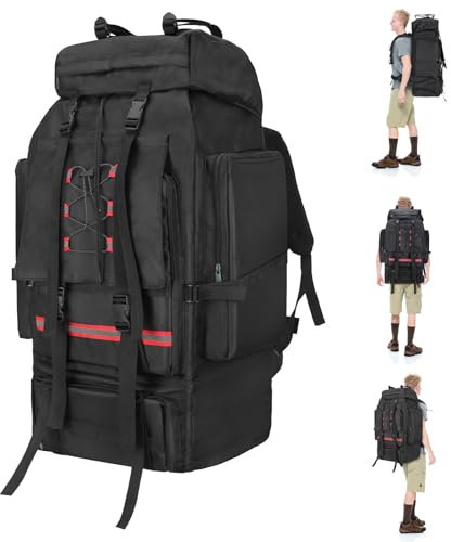 LYtech 130L Wanderrucksack Reiserucksack Herren Damen Große Trekkingrucksack Campingrucksack mit Reflexstreifen Outdoor Sport Reise Tagesrucksack Militärischer taktischer Rucksack Geschenke