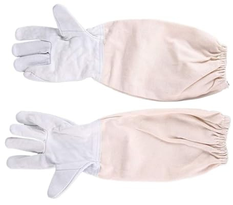 LOHOM Imkhandschuhe, Imkerhandschuhe für Kinder - langlebige Imkhandschuhe zum Besuchen und Erleben von Imkereischutzwerkzeugen Ziegenleder