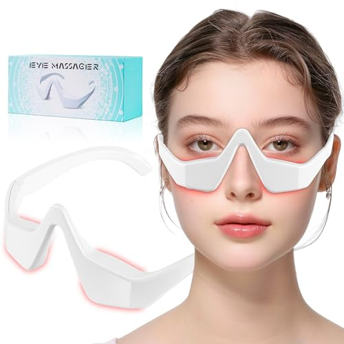 Lunettes de thérapie par lumière rouge sous les yeux, appareil de thérapie par la lumière rouge, masseur oculaire à micro-courant, lunettes de beauté pour les yeux pour réduire les cernes et les rides