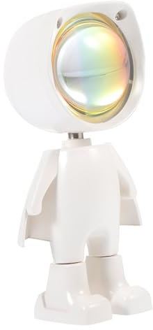 DIYEAH 1Set Robot Design Sunset Projection Lamp Mini Rainbow Atmosphere Light for Indoor Decor Light Projector for Photography and Party Use USB Rechargeable
