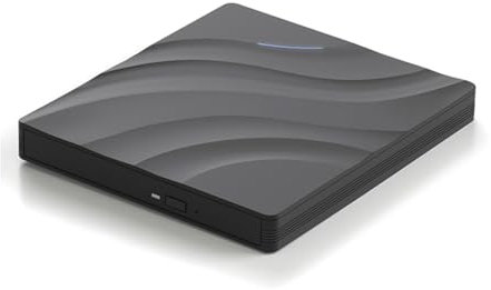 Fangxuee Unidad Óptica Externa de BLU-Ray USB 3.0, Lectora BD-Combo 3D Portátil, Reproductor de CD y DVD, Grabadora para Ordenador Portátil.