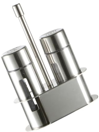 GALPADA Salière Poivrière Acier Inoxydable avec Fenêtre Transparente et Support Pratique pour Cuisine Grand Format Maintien Fraîcheur des Épices
