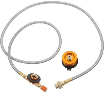 FONDOTIN Adaptador De Recarga De Gas Propano para Camping, Manguera De Propano Recargable De 100 Cm, Conexión para Tanque De Gas Portátil, Válvula De Recarga Control para Uso Exterior y Parrillas