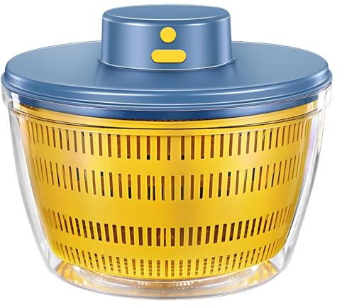 yeeplant Essoreuse électrique pour fruits et légumes, charge rapide USB, abdos transparent, nettoyant rotatif déshydrateur, cuisine à la maison