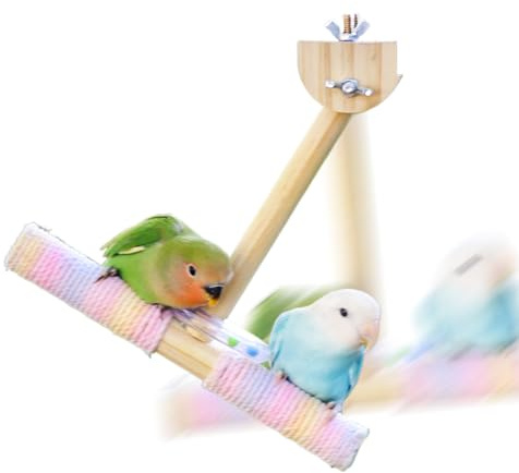 Posadero para Aves,Posaderos De Cuerda De Algodón Y Columpios Juguetes para Loros | Accesorios Naturales para Jaulas De Ejercicio En Interior Exterior Jardín Balcón
