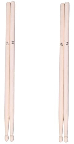 SOLUSTRE 5a Trommelstock 2 Paar Klassischer Drumstick mit Polierter Oberfläche und Langlebiger Qualität für Bands und Orchesterübungen