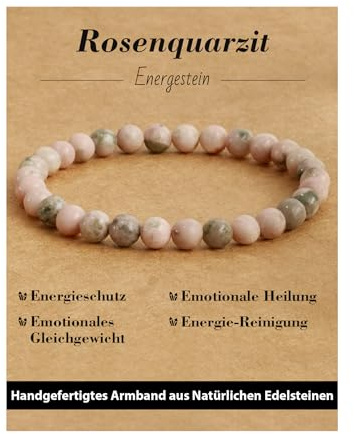 Landorilo Heilstein Armband für Damen Herren 6mm, 31 Natursteinarten | Echte Naturstein Perlen, Perlenarmband für Chakren, Personalisierte Geschenke für Sie & Energiekarten,Inklusive Ersatzperlen