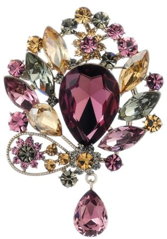 Qiwenr Broche de Señoras, Broche de Cristal, Broches de Diamantes de Imitación, Adecuado Para que las Niñas Decoren Suéteres, Abrigos, Bufanda, Borsa, Vestido, Para Fiestas, Regalos Bien Pensados