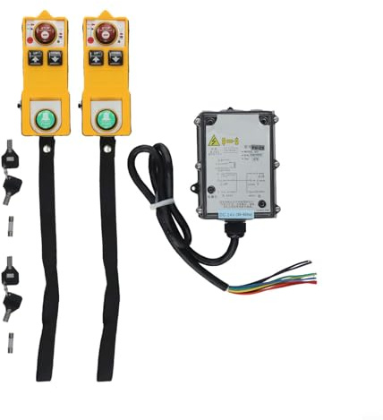 Besttoolifes Industrial Remote Control for Hoists, YU-2S Crane Controller Replacement with 800MHz Wireless Hoist Control System, Heavy Duty Lifting Equipment(DC24V)