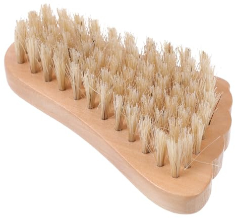 Cepillo Manicura de Madera Cerdas Naturales de Beige | Herramienta Compacta para Uñas, Limpieza de Polvo y Piel Muerta, Fácil de Llevar y Usar