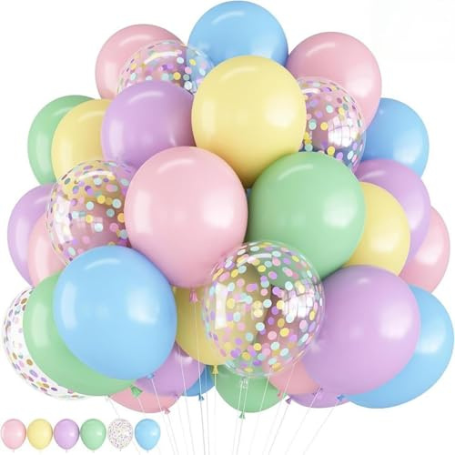 Luftballons Pastell 100 Stück, 30cm Bunte Luftballon Geburtstag (Pastell) | für Deko Geburtstag Ballons,Deko Hochzeit,Party Deko