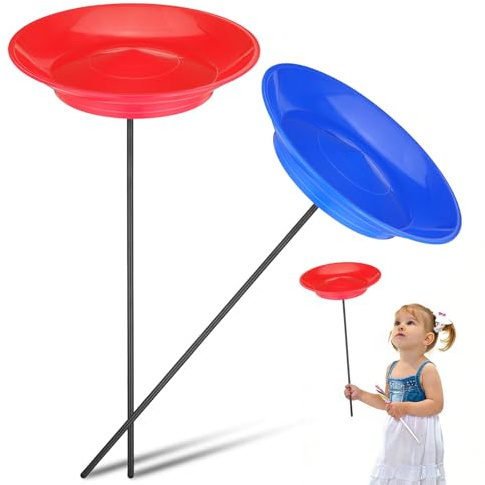 Toyvian 2 Sets Jonglierteller mit Stäben – Jonglierset Ideal zum Tellerdrehen Und für Aufregende Zirkusvorführungen, Drehrequisiten mit Stäben für Anfänger Und Kleine Künstler