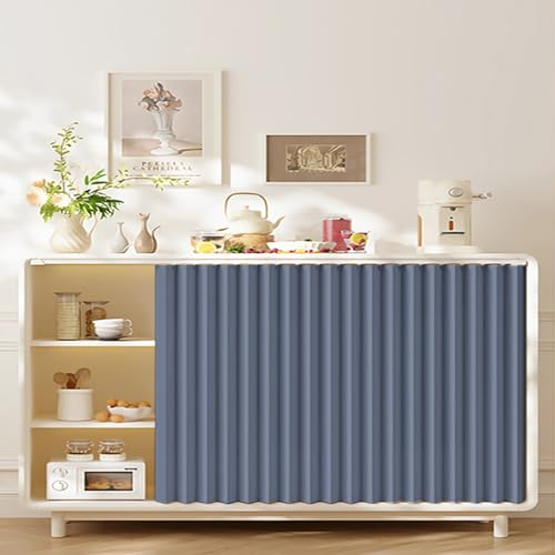 Mörkblå veckad hylla för kök under diskbänkskåp, tyst självhäftande skena, perfekt för tvättmaskin och skoställ, 50 cm B x 80 cm H - Slish heminredning