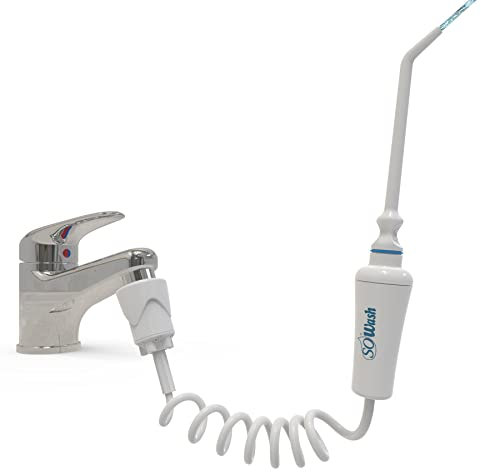 Idropulsore Dentale SoWash | Idrogetto | Si Collega al Rubinetto | Irrigatore Dentale Senza Batterie e Elettricità | Testina con Getto Singolo Lineare | Prodotto Italiano