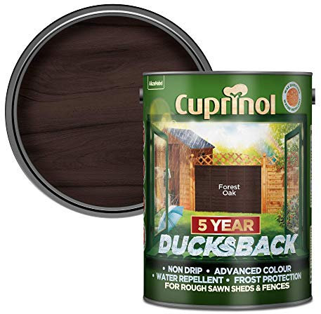 Cuprinol Ducksback 5 Year Waterproof for Sheds and Fences, 5 L - Forest Oak