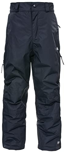 Trespass Kinder Warme Gepolsterte wasserdichte Skihose Mit Knöchelgamaschen, Knöchelreißverschlüssen & Seitenbelüftung Marvelous, Black, 5/6, UCBTSKE20004_BLK5/6