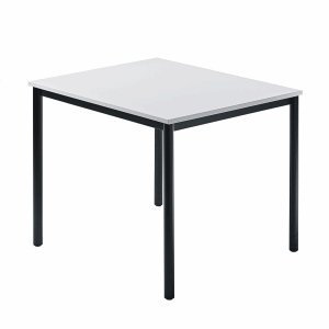 Besprechungstisch 800x800mm Grau Fuß Rundrohr schwarz