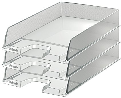 Esselte A4 Letter Tray, Glass Clear, Pack of 10, Europost Range, 623603