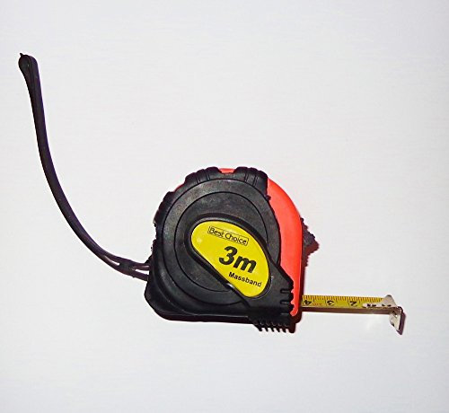 Best Choice 65199 Massband Rolle 3m Gehäuse mit Gummigriff 6x6x3cm