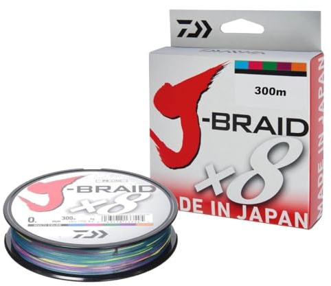 Daiwa J-Braid 8 Braid Geflochtene Angelschnur, Mehrfarbig, 300 m
