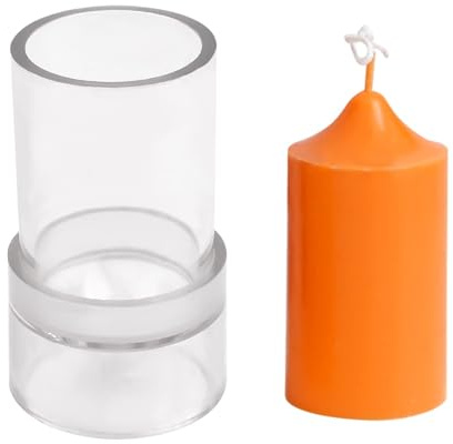 WANDIC Kerzenformen, 1 Stck Stumpenkerzenformen Mit Kuppeloberteil Und 1 PC-Aufkleber, Plastikkerzen-Herstellungswerkzeug Für Kerzen Basteln