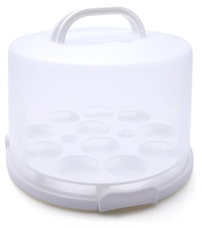 U COOK Tall Cake Carrier with Handle, Cake Container, Portable Round Cake Holder with Lid, 3 Locking Clips, Storage Container Lockable Cover Box, Food Storage. (Tall)