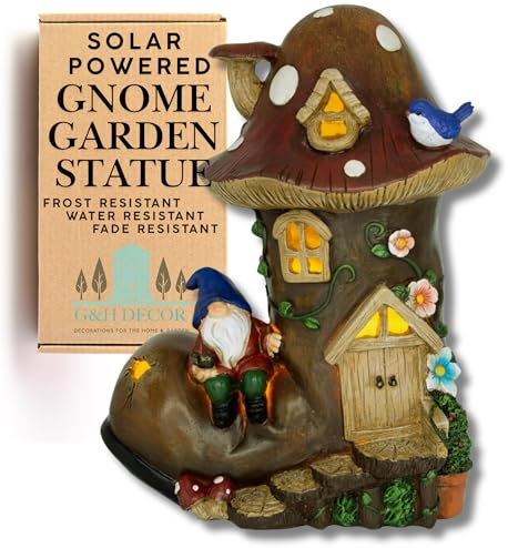 G&H Decor - 22cm Garden Gnome Boot House - Hand Painted with Amazing Detail - Funny Resin Solar Ornaments for Patio and Lawn Decor
