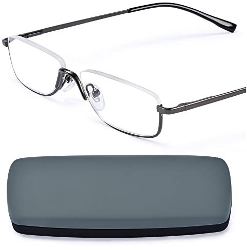 EYEGUARD Lesebrille, Halbrahmen Lesebrille, Leichte Metall Lesehilfe für Männer und Frauen