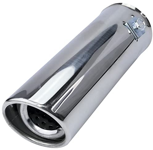 AERZETIX - C53729 - Endstück schalldämpfer/auspuffblende/endrohre/auspuff - durchmesser 30-45 mm - länge 160 mm - chromblende - beschichtung verchromt