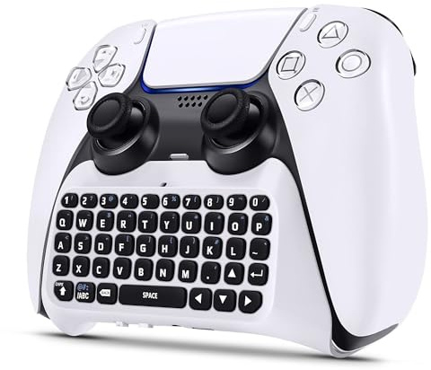 TNP Controller Keyboard for PS5 Wireless Controller, Rechargeable Mini Chatpad with Bluetooth 3.0 Full Qwerty Built-in Speaker 3.5mm Jack for Messaging and Gaming Live Chat