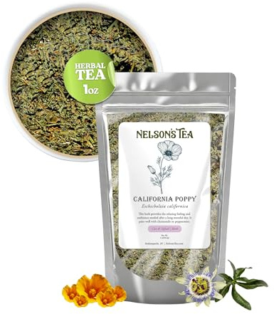 Nelson's Tea - California Poppy - Cut & Sifted - Loose Leaf - Herbal Tea - Pairs Well with Chamomile or Peppermint - 1oz