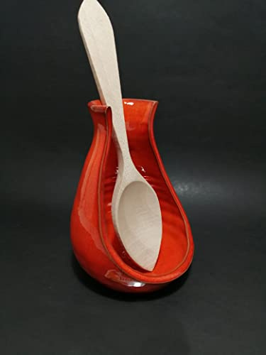 SUPPORT DE CUILLÈRE CUISINE ROUGE. En céramique artisanale. Il n’y a pas d’autre équivalent, exclusif. LIVRAISON GRATUITE.