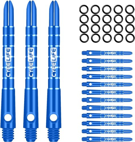 CyeeLife Aluminium dartpilskaft 15 stycken, 2BA dartpilar stänger 40 mm blå