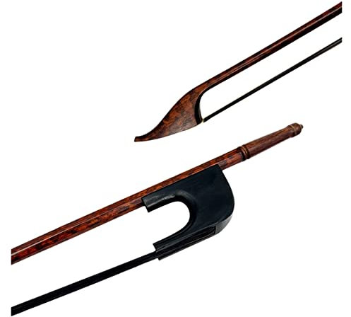 TSTS Geigenbogen 1 Stück Kontrabass Im Klassischen Stil 3/4 Bogen Schlangenholz-Bassbogen, Top-Level-weiß/schwarzes Rosshaar-Schachtelhalm (Color : BK, Size : 3-4)