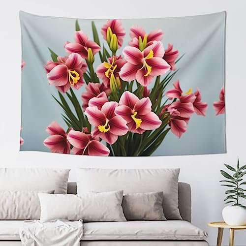 JABNOW Wandteppich mit Gladiolen-Blumen, 152,4 x 101,6 cm, Wandbehang für Schlafzimmer, Wohnheim, Wohnzimmer, Poster, Wandteppich