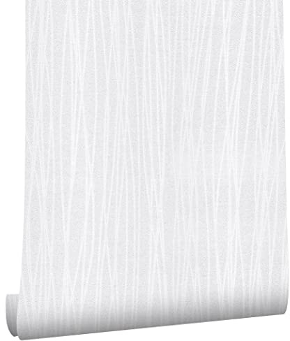 myforHD Papel Pintado Autoadhesivo 40cmX1000cm Blanco Papel de Pared Papel Adhesivo para Muebles Vinilo PVC Impermeable Moderno Decoración de Paredes en Baño, Sala de Estar, Dormitorio