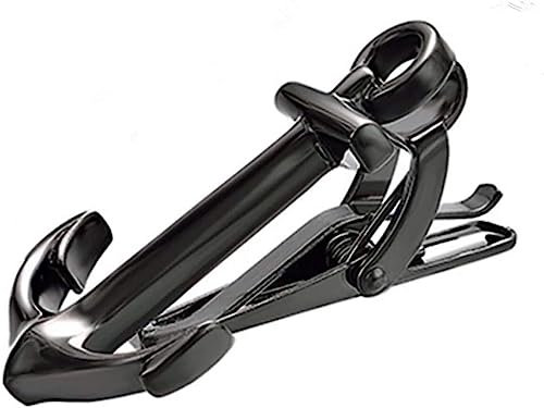 Krawattenklammern for Männer, Hochzeits-Business-Clips, Bekleidungsaccessoires, Krawattenklammer, Anker, modisch, for Herren, kurz, Schwarzgold, Bankett, Party, geeignet for Tragen