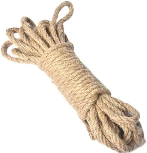 Bündelung von Basteldekorationen, natürliches Juteseil, dickes Seil, dickes Seil, Hanfseil, 4/5/6/8/10/12/14/16 mm, dickes Seil, starkes Naturseil, DIY Juteschnur, Schnur, Band, Basteln, Nähen (Größe: