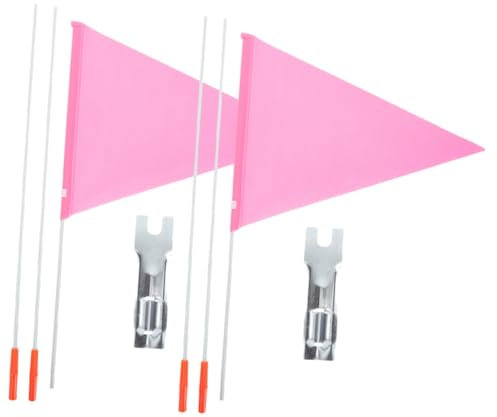 BESPORTBLE 2sätze Fahrradflagge Mit Mast Für Windfeste Werbeflaggen-dekor Für Fahrräder Warnflaggen Für Radfahrer Für Außenbereich