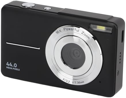 Fotocamera Digitale, Fotocamera Vedio FHD 1080P Autofocus Vlogging Camera, Piccola Fotocamera Digitale Punta e Scatta da 44 MP con Zoom Digitale 16X, per Ragazzi Ragazze Bambini