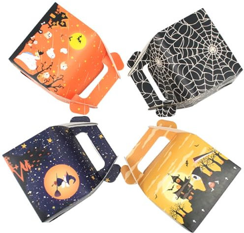 Scatole festive di pan di zenzero per Halloween – fantasia panetteria pieghevole 50 scatole scatole caramelle negozio scatola casa