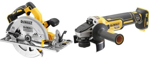 Dewalt - Scie circulaire sans fil XR 18V - sans batterie ni chargeur - 184mm compatible rail de guidage DCS572NT-XJ & Meuleuse XR 18 V 125 mm Brushless DEWALT DCG405NT (machine nue)