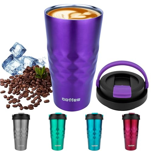 Disoza 500 Ml Termomugg Coffee To Go Kaffemugg Lila Termomugg Resekaffemugg Kaffemugg To Go Termomugg Med Lock Termokaffemugg Termokopp Drickmugg Med Lock