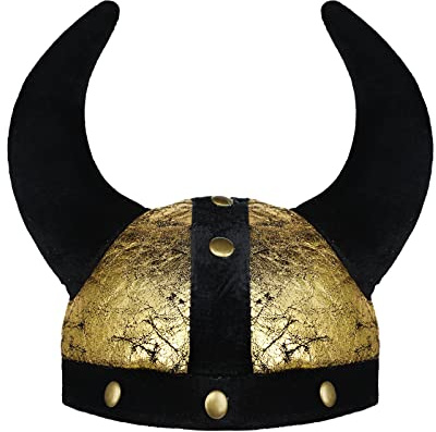 haozaikeji Weiche Hörner Hut Mittelalter Wikinger Helm Teufel Stier Hörner Hut Halloween Verkleidung Retro Neuheit Gothic Kopfbedeckung Soldat Krieger Hut für Halloween Party Cosplay Lustiges Kostüm