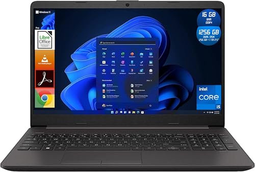 HP Notebook 250 G9, Display Laptop 15.6 Full HD, CPU Intel Core i5 12Th, 16GB Ram, Dual Disk |1256GB| [256GB NVMe + 1TB 2.5’’] Windows 11 Pro | Libre Office | Portatile Pronto all'Uso |