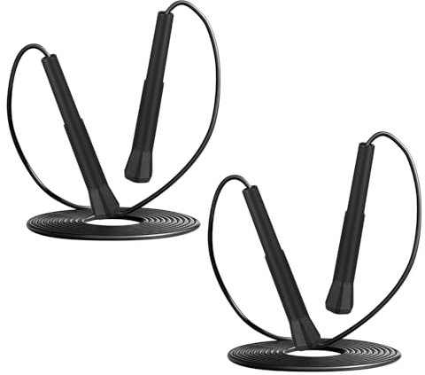 Springseil Erwachsene Fitness Seilspringen, 2,8m Springseil Verstellbare, Speed Sprungseil für Fitnessübungen Training Workout Damen Frauen Herren Jump Rope, Jumping Skipping Rope