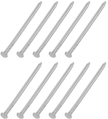 sourcing map 200Pcs Small Hardware Nails, 2 x 40mm Carbon Steel Round Head Nail Common Finishing Nail for Household Woodworking Picture Hanging DIY Projects, Silver Grey