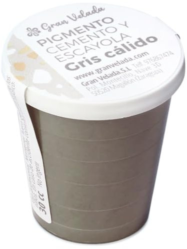 Pigment gris chaud pour ciment et plâtre en un | Facile à utiliser, économique et polyvalent | Haut pouvoir de teinture | Idéal pour les créations DIY | 1000 cc