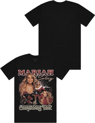 Mariah Carey Unisex Official Christmas Time Tour Merch 90s Collage T-Shirt Mariah Carey Offizielles Christmas Time Tour Merch 90er Jahre Collage T-Shirt (1er Pack)